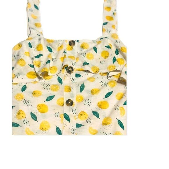 Wallflower Ruffle Lemon White Tank Top Size Medium - Picture 3 of 6